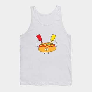 cute hot dog with mustard and ketchup Tank Top